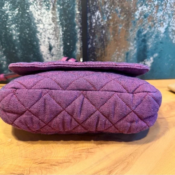 Patricia Nash Quilted Denim Bonny Crossbody in stunning Dark Pink (fusha) NWOT